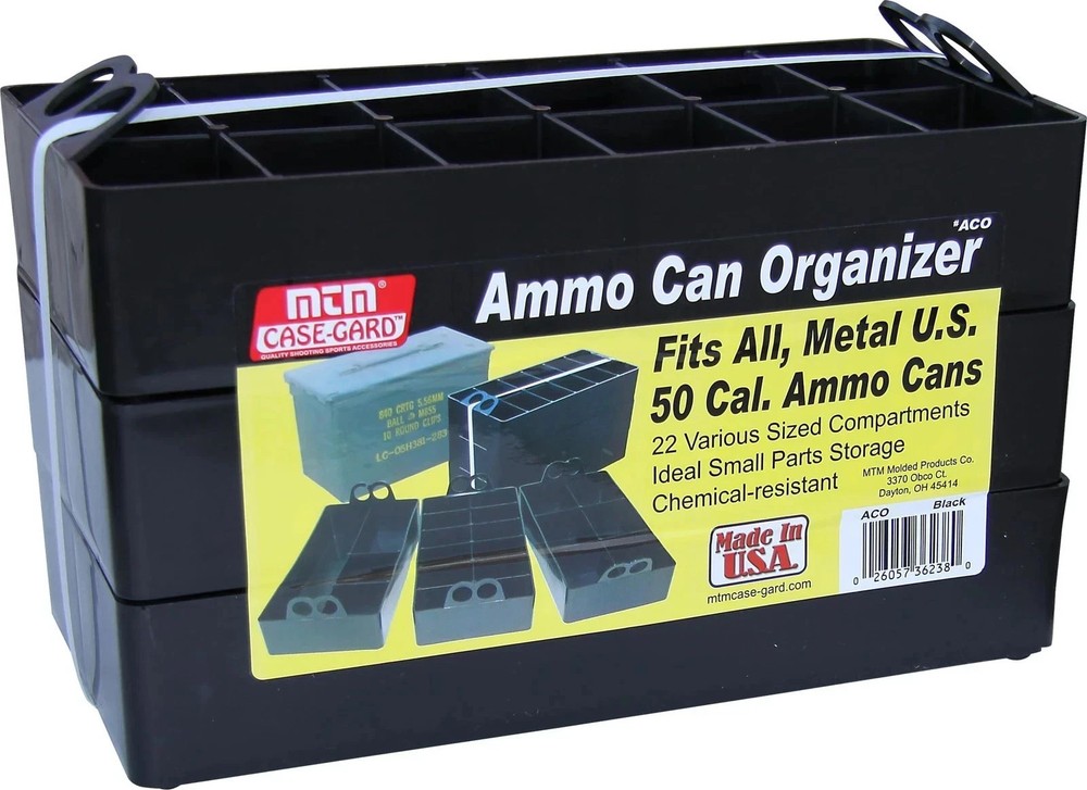 Mtm Aco Ammo Can Organizer, 3 Pack, Usa Made, Black