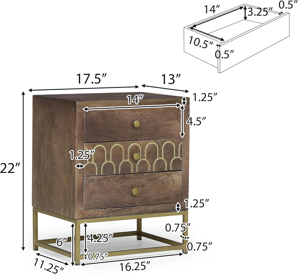 Modern Walnut Night Stand for Stylish Bedrooms