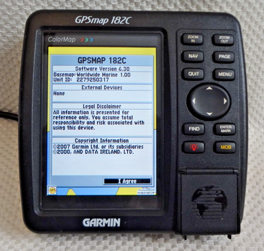 GARMIN GPSMAP 182C MARINE CHART PLOTTER FISHFINDER GPS UNIT w/ MOUNTING KNOBS