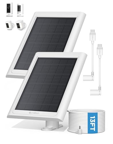 Solar Panel for Ring Cameras,Compatible with Ring Stick 2.4W-2 Pack White