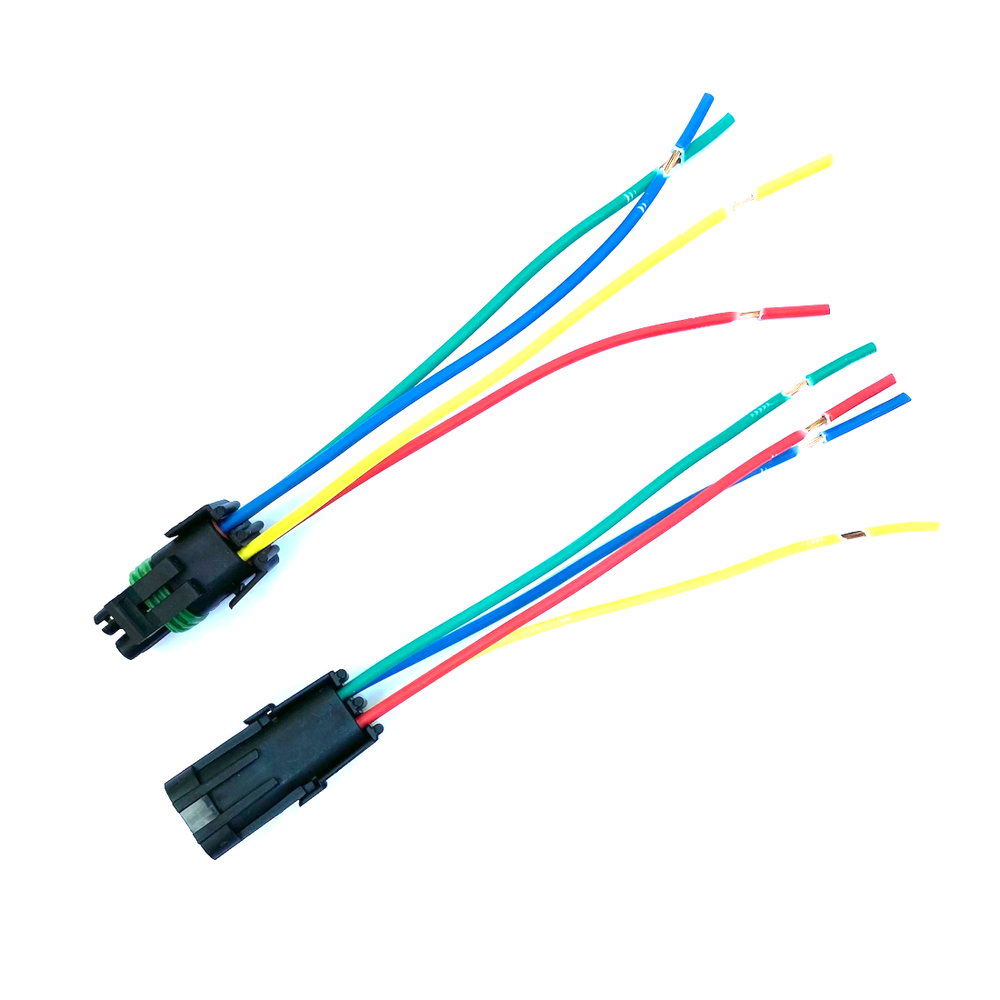 14 AWG Assembled Delphi Weather Pack 4 Pin Sealed Connector Kit. 6" wire