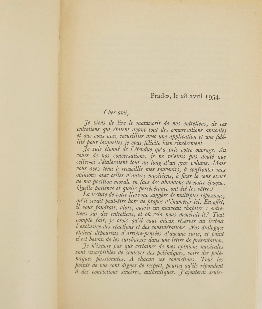 "Conversations avec Pablo Casals" - Signed Book CELLO