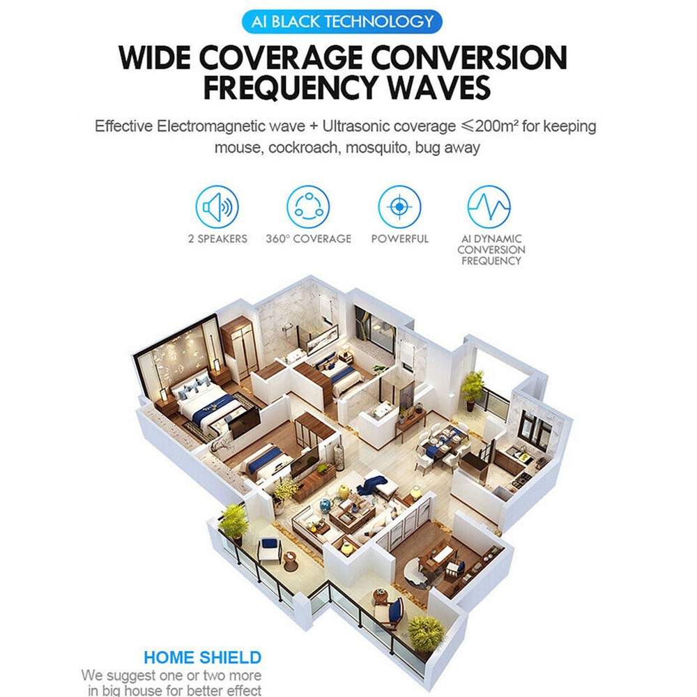 Electronic Ultrasonic Pest Electromagneti Repeller Rat Mouse Spider Roach Killer