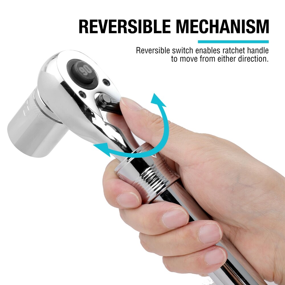 DURATECH 3/8" Drive Ratchet 90-Tooth Quick-release Extendable Ratchet 4 Sections