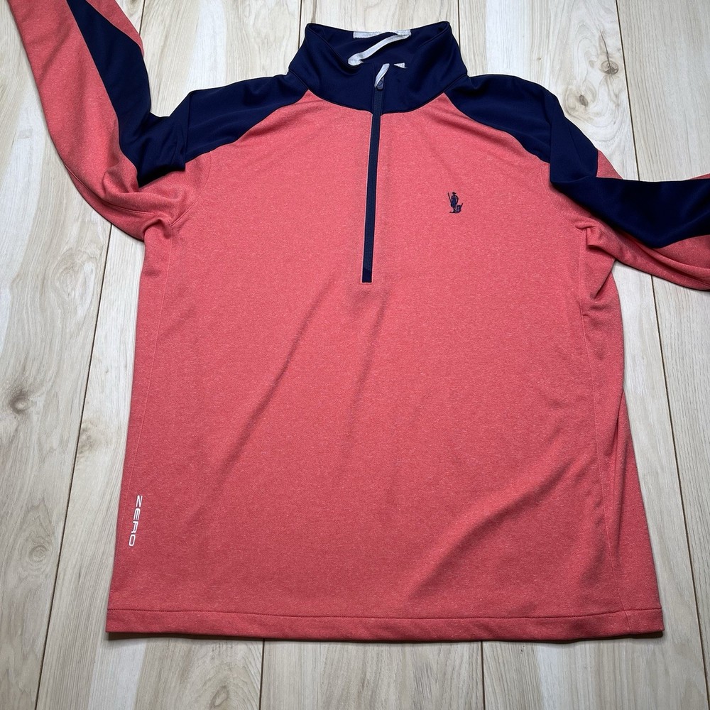 Zero Restriction 1/4 Zip Golf Pullover Logo Lightweight Red Blue Mens Medium
