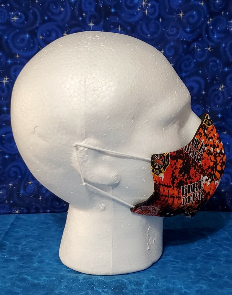 Washable Handmade Fabric Face Mask filter pocket FIREMAN FIRE DEPARTMENT