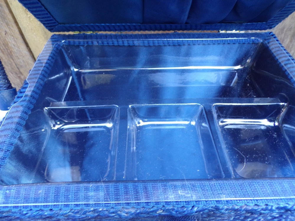 Dritz sewing case cherries Cherry blue basket weave