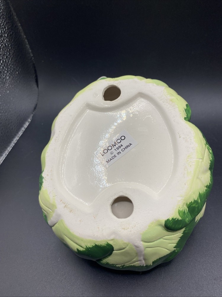 1994 Hermitage Pottery Bunny Cabbage Candy Dish Easter Boxed