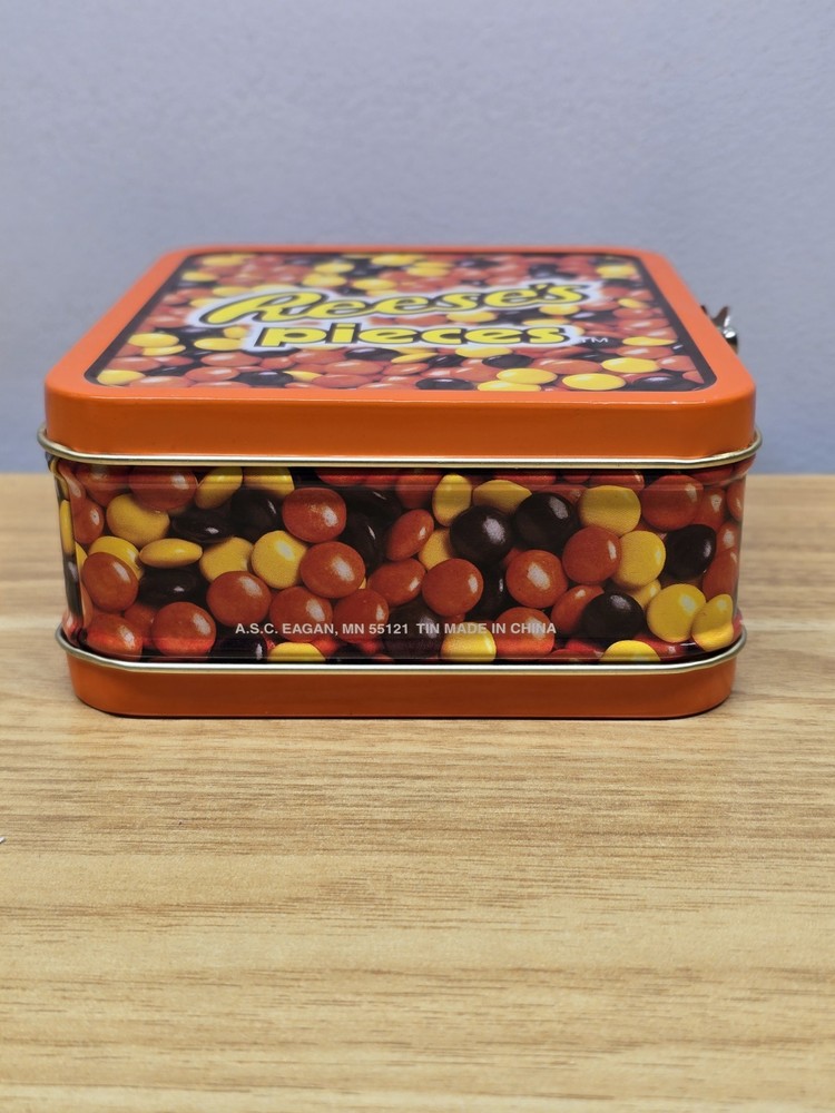 Reese’s Pieces Collectible Lunch Tin Box With Strap Handle