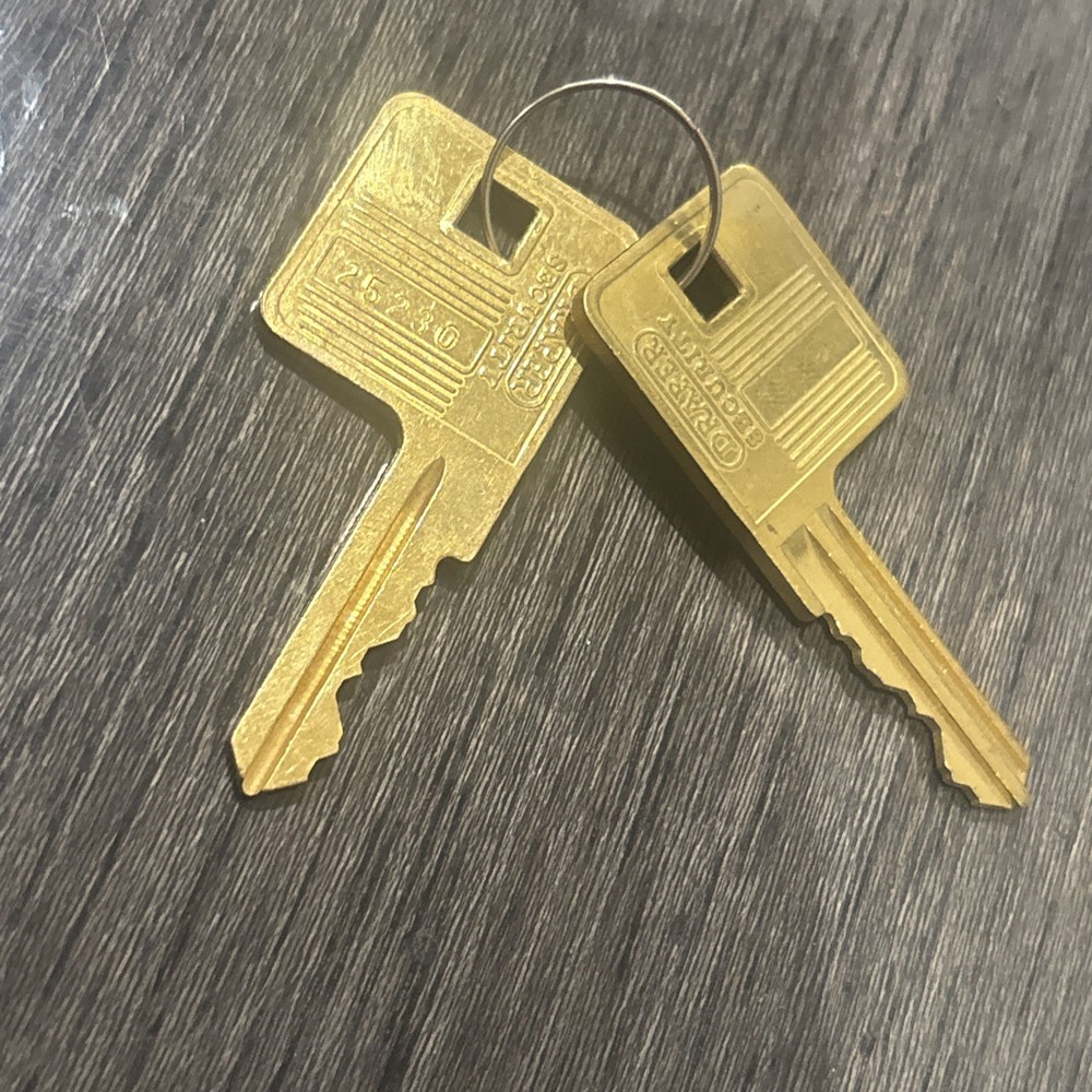 *New* Draper Toolbox Security Toolbox Replacement Lock Key Gold 25230 X2 Key