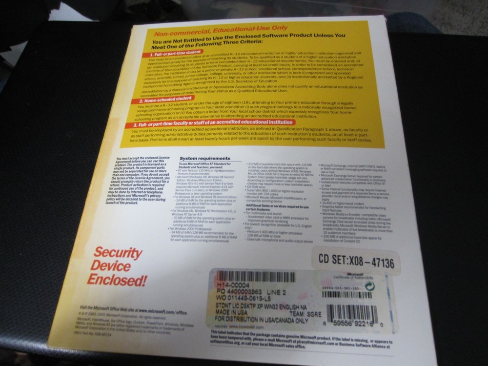 Microsoft Office Xp Standard For Students And Teachers 2002 Version for Windows