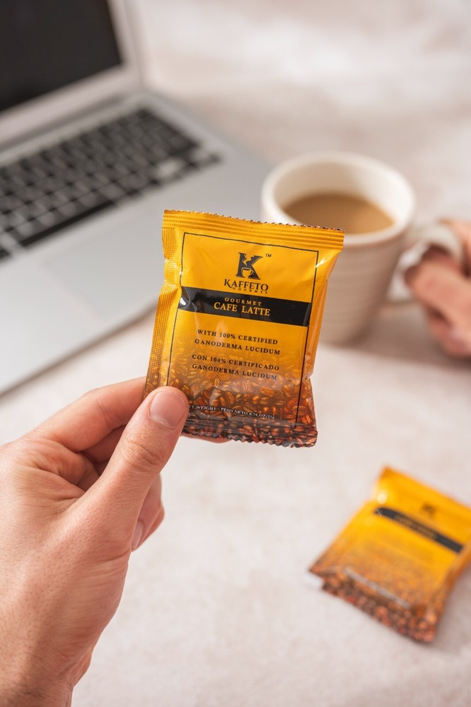 Caffe latte with ganoderma/reishi/vegan/Kaffeto Gourmet (80 Sachets)