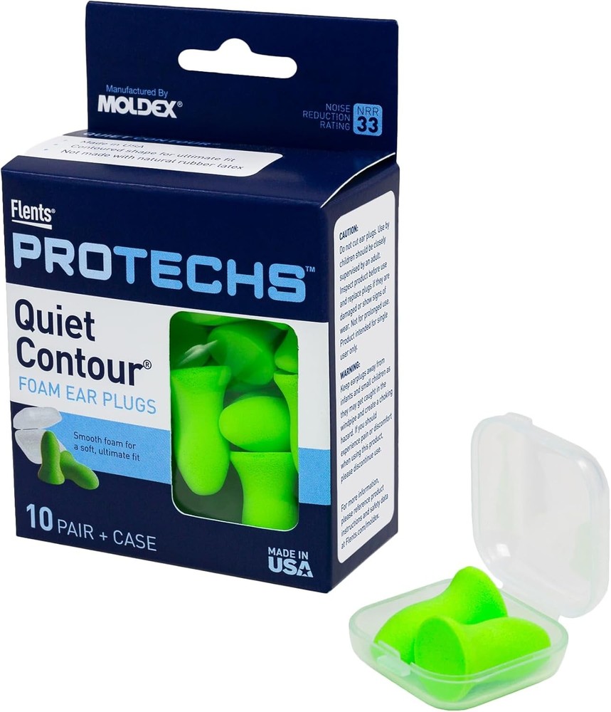 Protechs Fo Ear Plugs, 10 Pair with case Sleeping, Snoring, Loud