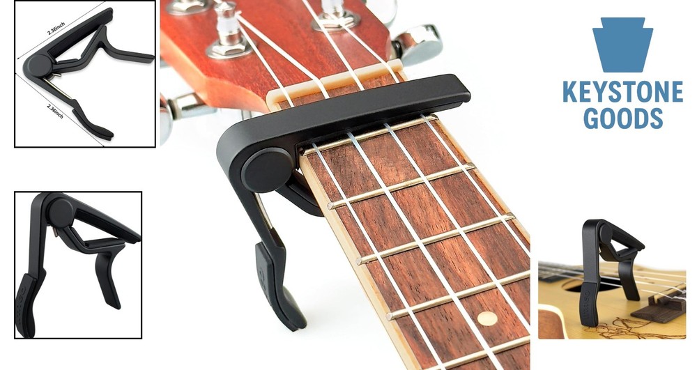 Pro Ukulele Capo for All Sizes, Quick-Release, Black