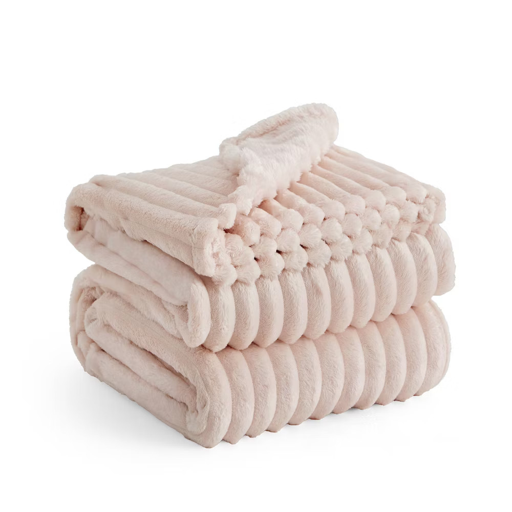 Bedsure Full/Queen Plush Blanket Crystal Pink