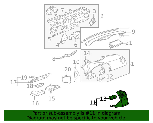 Genuine GM Center Bezel 20874610
