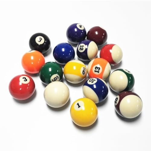 Replacement Billiards Ball, 2-1/4" Regulation Size, Object Balls with Cue 12