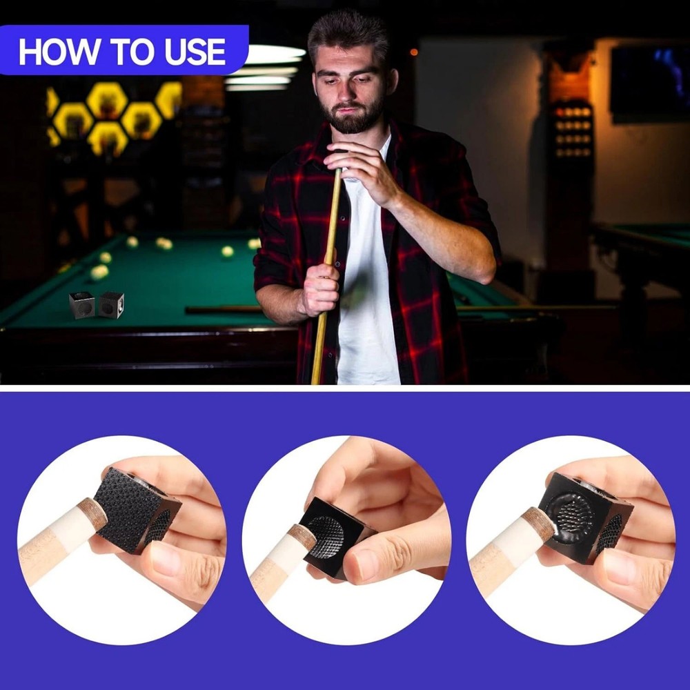 5-in-1 Multi-Function Billiard Pool Cue Tip Tool, Scuffer/Shaper/Aerator Cube