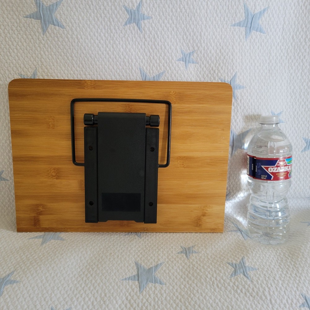 Readaeer Foldable Bamboo Book Stand Large Book Holder with 6 Adjustable Heights