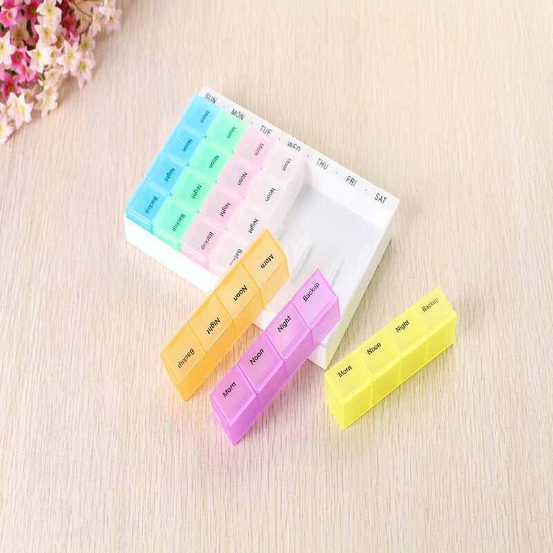28 Grid Weekly pill organizer pill box holder Medicine Storage box