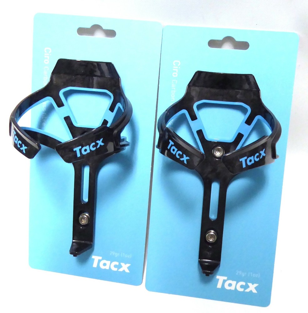 Tacx Ciro Carbon Water Bottle Cages Gloss Light Blue Pair