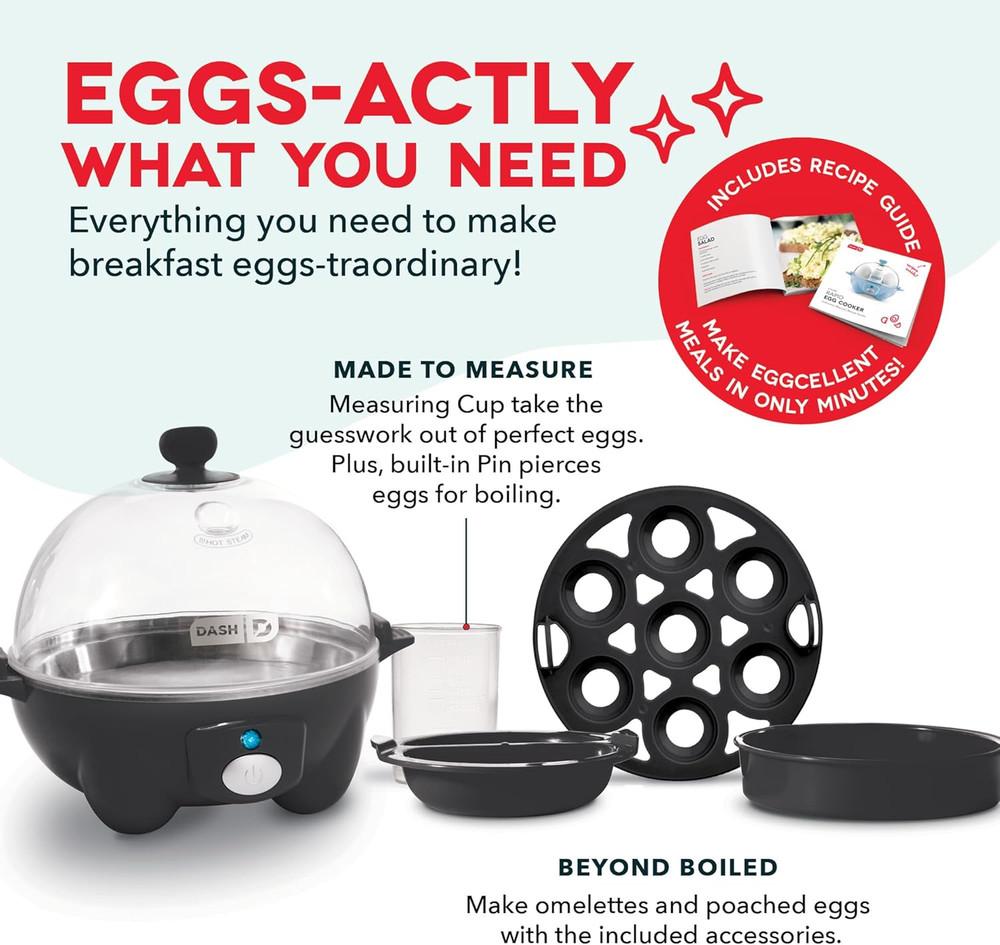 Rapid Egg Cooker: 7 Egg Capacity Electric Egg Cooker for Hard Boiled Eggs, Poach