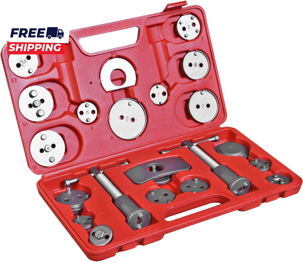 22 PCS Brake Caliper Press Tool Kit  Disc Brake Piston Caliper Compressor Tool S