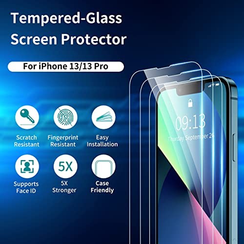 3-Pack Shatterproof Tempered Glass iPhone 16e / iPhone 13 / iPhone 13 Pro