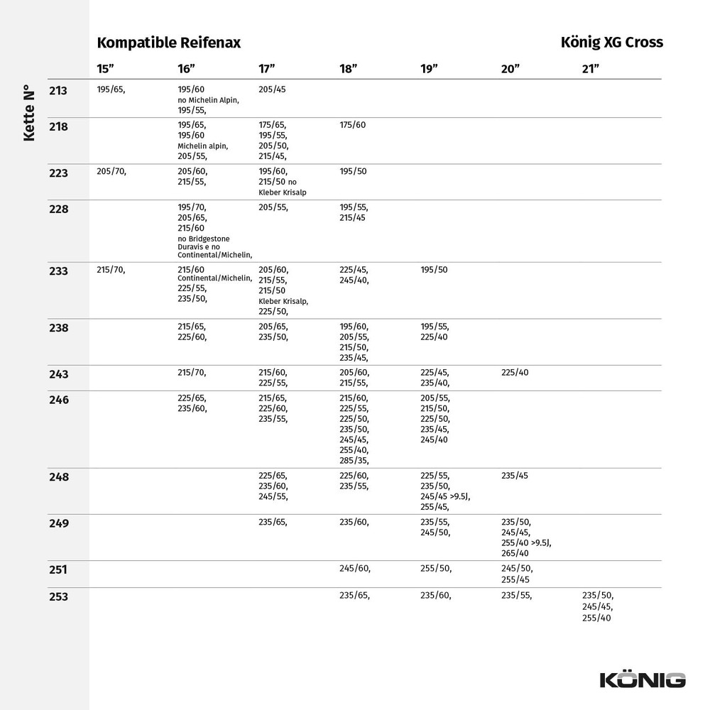 XG Cross 246 Snow Chains