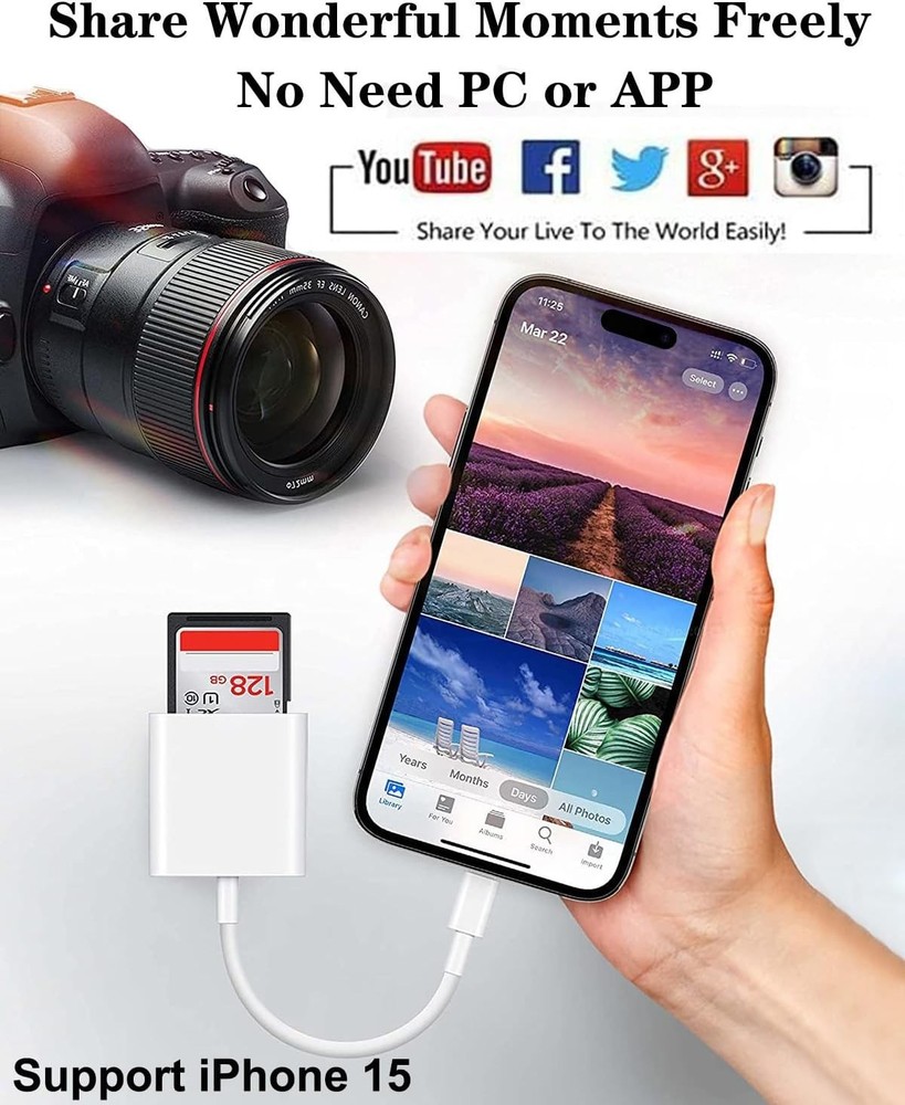 USB C SD Card Reader Adapter Universal for Phone Tablet Laptop Camera