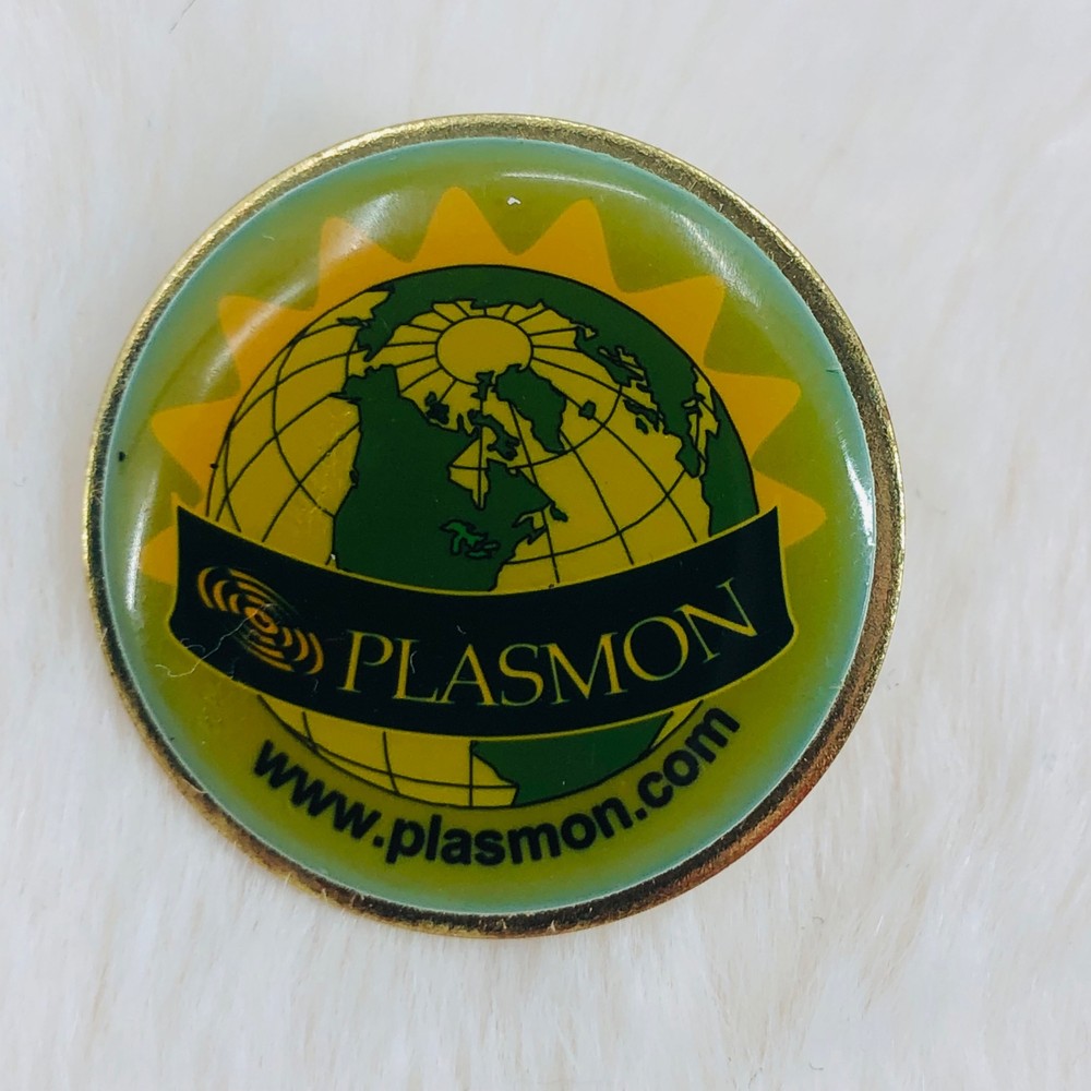 Vtg Plasmon Media Disc Technology Advertising Lapel Pin