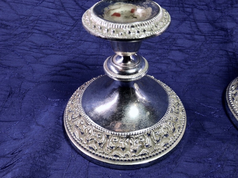 Silver Toned Fancy Filigree candle holders