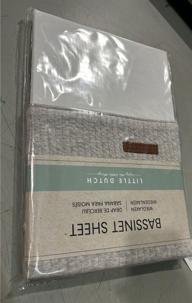 Little Dutch Fitted bassinet sheet Pure Grey