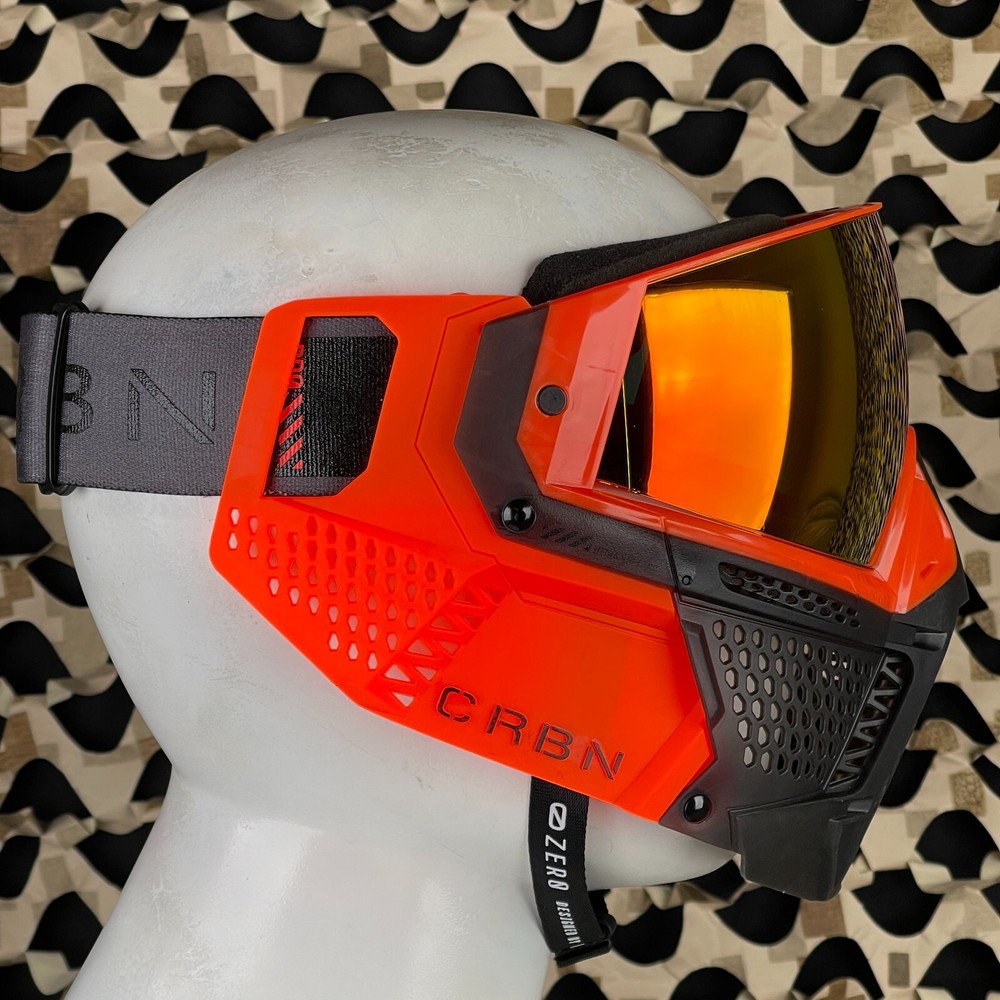 NEW Carbon CRBN Zero Pro Paintball Mask (More Coverage) - Blaze - Red Mirror