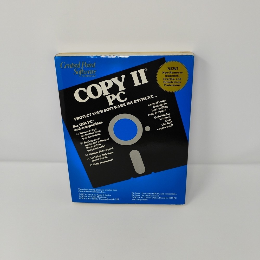 COPY II PC Central Point Computer Software Big Box Floppy 5.25 Disk Vintage 1988