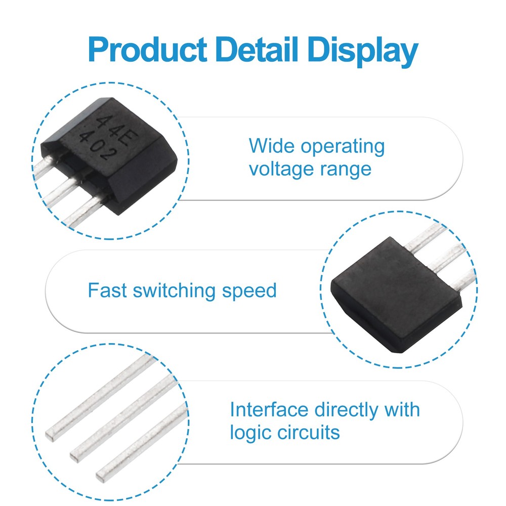 Hall Effect Sensors 40Pcs Magnetic Detector Hall Switch Single Pole Hall IC