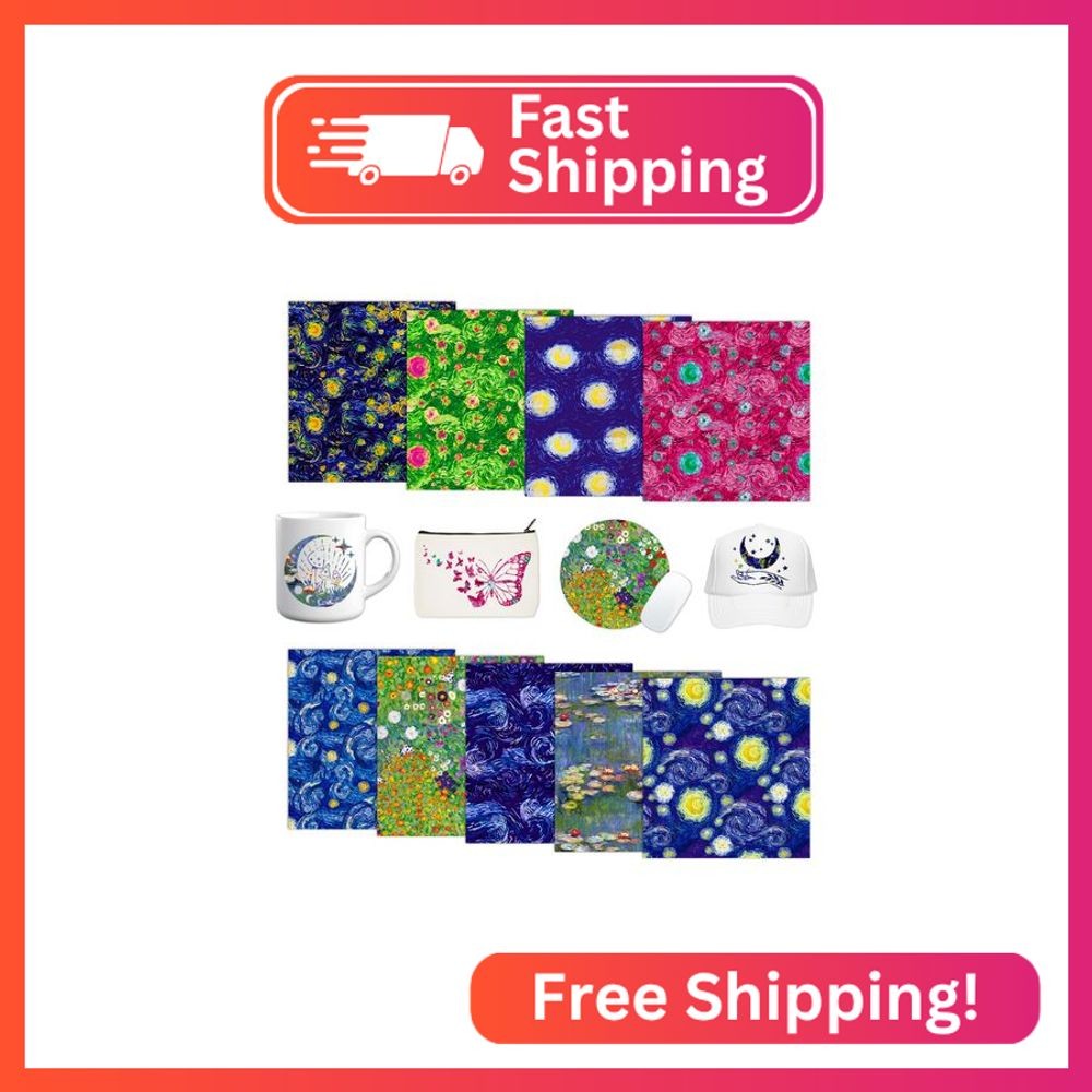 Tintnut Starry Night Sublimation Pattern Transfer Paper - 9 Sheets 12"x10", Van