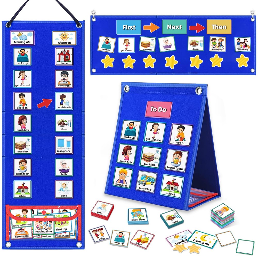 ALSLEA Visual Schedule for Kids w/ Autism Chore Chart Daily Routine 124 Cards