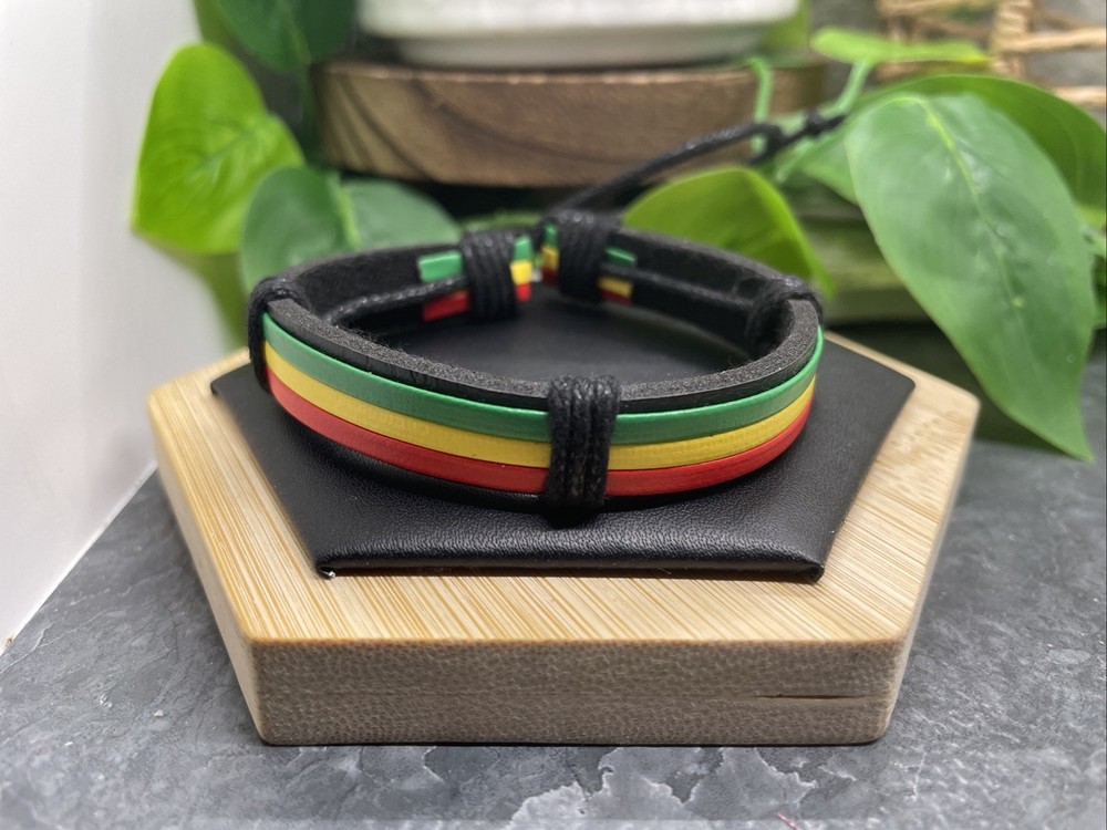 7-10” Leather Punk Bracelet Stackable Adjustable Tie New Free Ship B128