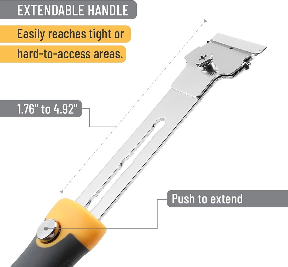 2 Razor Blade Scraper Set Storage Handle 15X Steel 5X Plastic Blades Decal Tool