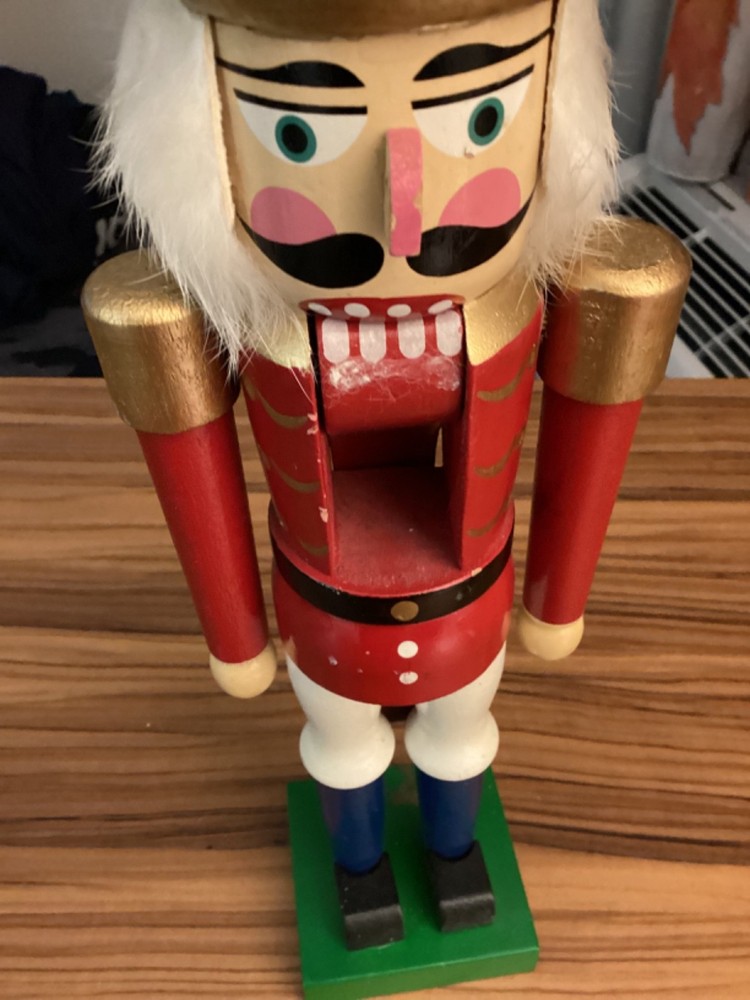 Christmas Traditional Nutcracker 14” Some Flaws But Fixable Needs TLC