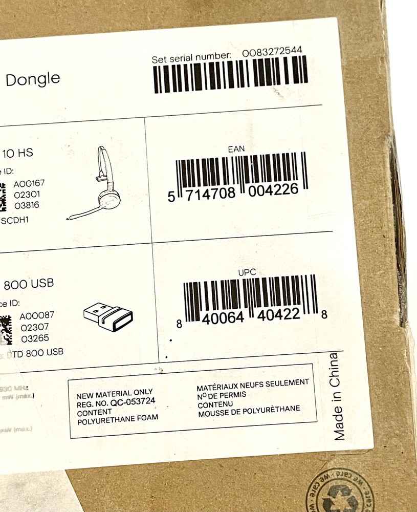 EPOS SDW 5016 - US Monaural Wireless DECT System Headset with Microphone NIB!