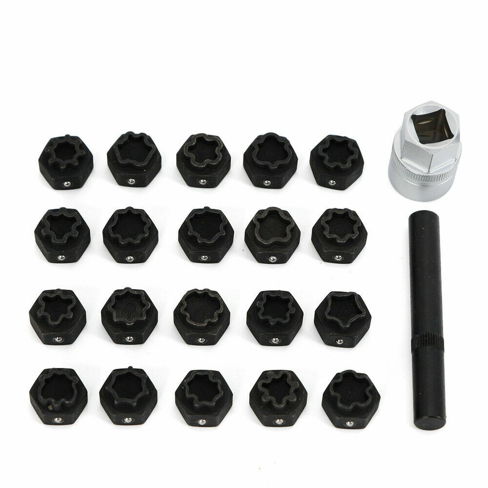 22pcs Universal Wheel Locking Key Socket Wheel Rim Lug Nut Master Removal Tool