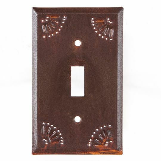 Single Switch Light switch Cover with Chisel in Rusty Tin -Pack 6