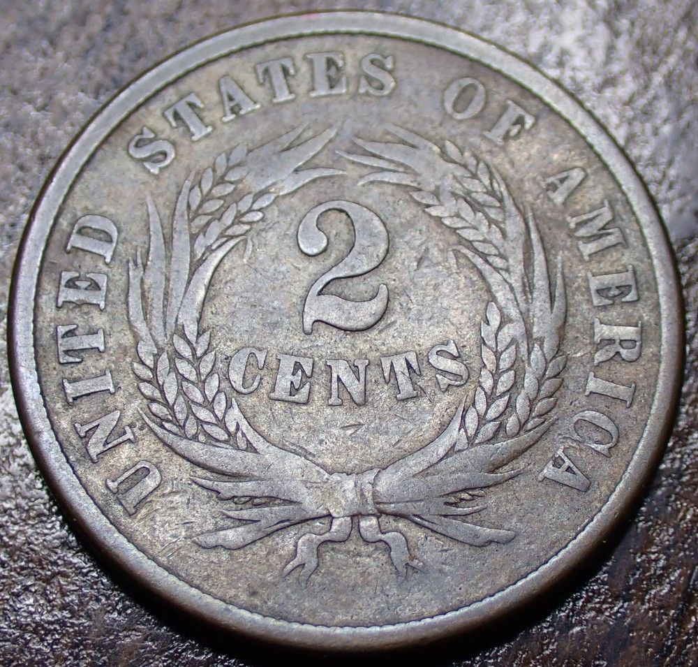 1864 Two Cent Coin (F)