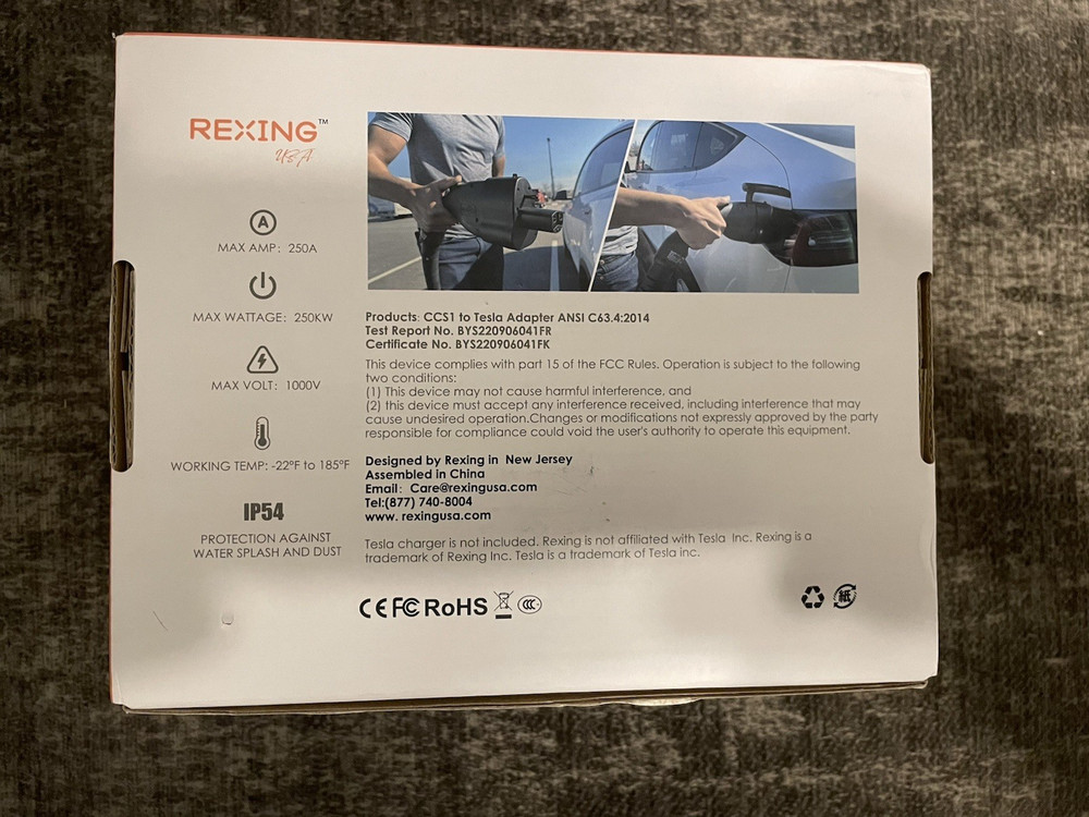 Rexing CCS to Tesla Charging Adapter