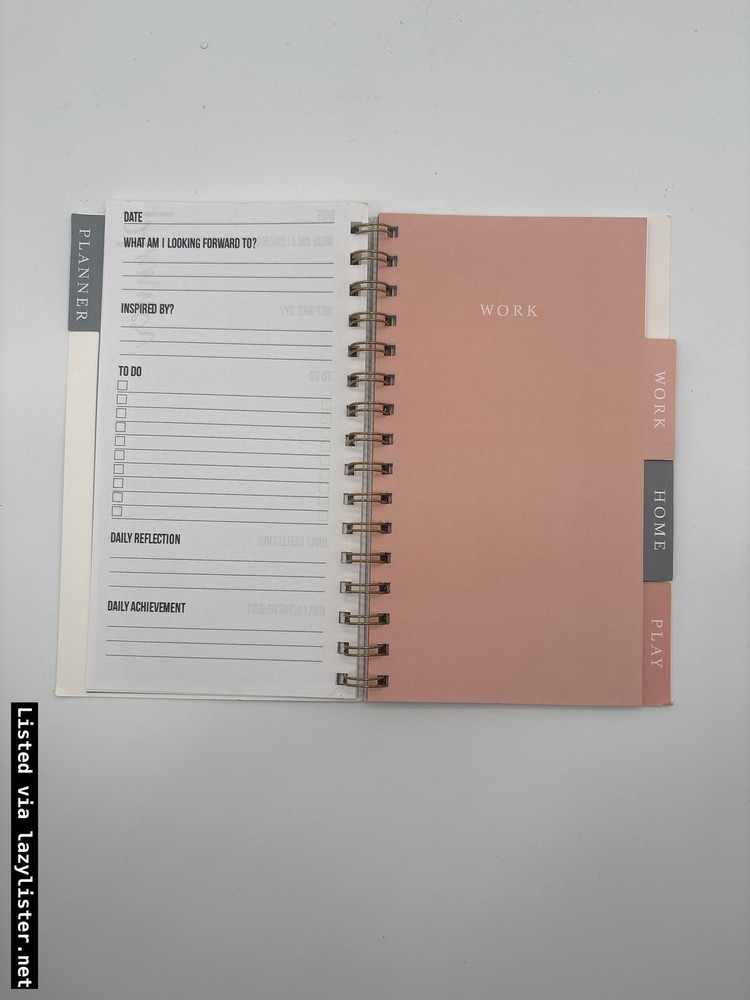 Work/Home/Play Spiral Bound Planner - Goal Setting & Reflection Notebook