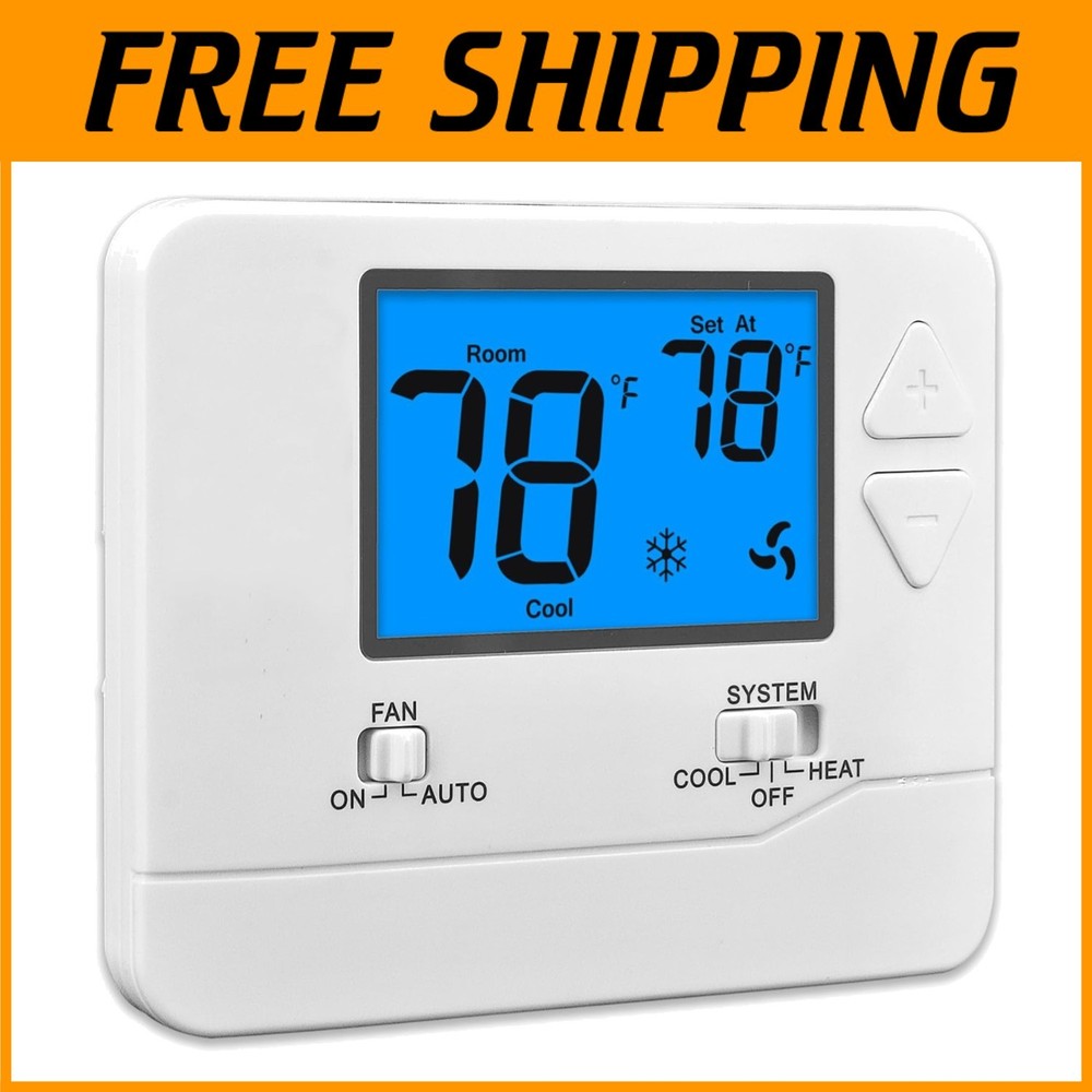Digital Thermostat with Low Battery Indicator - Single Stage