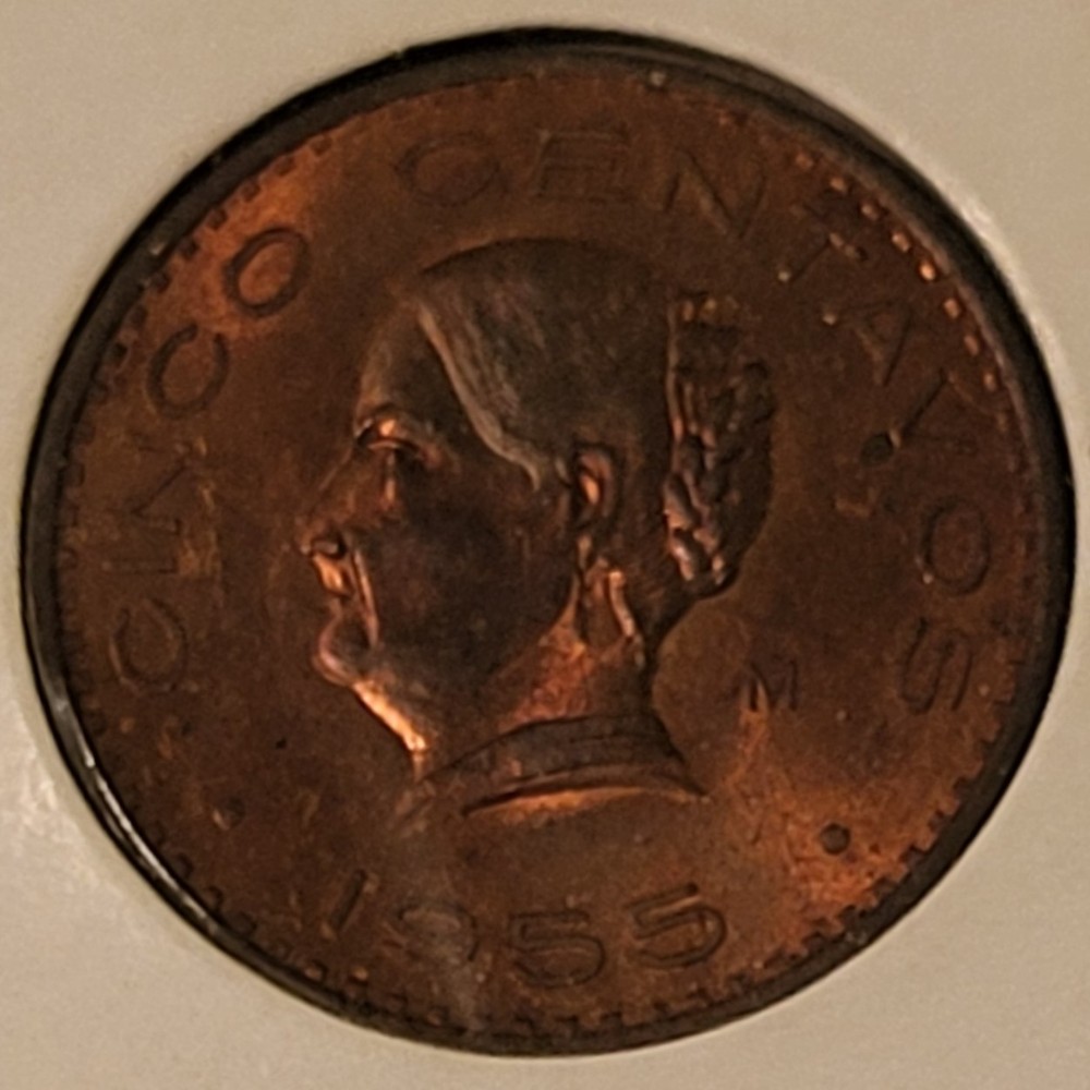 Mexico 1955 Mo 5 Centavos Coin - Unc
