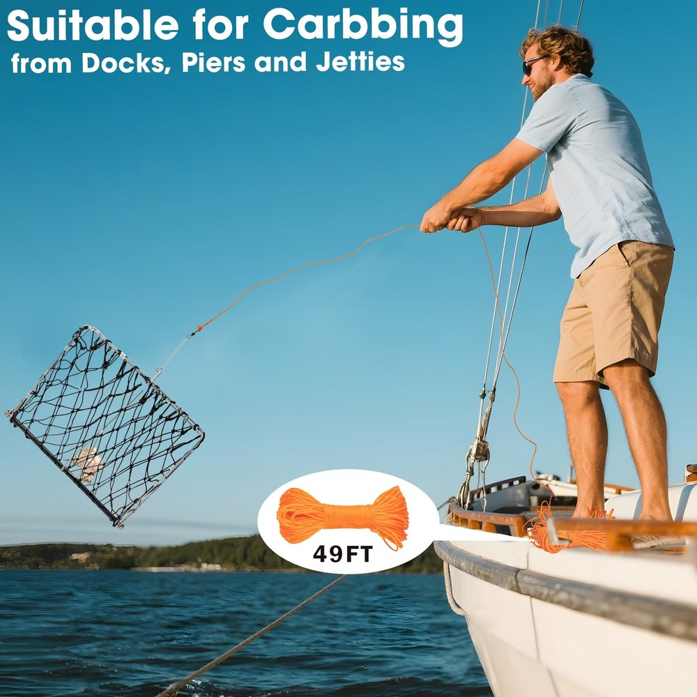 QualyQualy 4 Set Castable Crab Trap Kit, Foldable Crabbing - 4 Pack